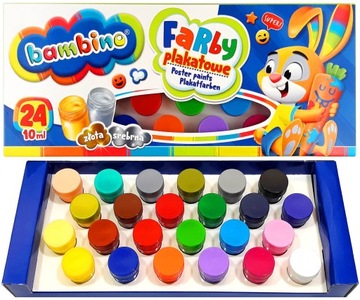 FARBY PLAKATOWE BAMBINO 24 KOLORY-10ML-2885