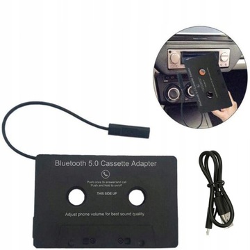 BLUETOOTH 5.0 KASETA ADAPTER TRANSMITER MP3 CZARNY