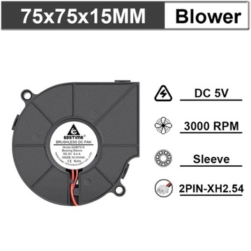 Gdstime DC 5V 12V 24V 7515 dwukulowa wirówka promieniowa 7cm 70mm