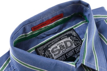 SUPERDRY niebieska koszula w prążek SLIM S k 38