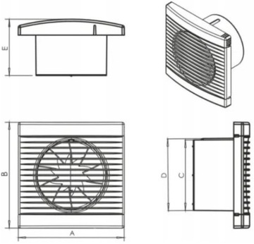 НАСТЕННЫЙ ВЕНТИЛЯТОР ПОТОЛОЧНЫЙ ТАЙМЕР ГИГРОСТАТ 100