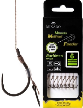 Haczyki - GOTOWE - Method Feeder MIKADO Plecionka IGŁA - BZ - I+III - nr 6