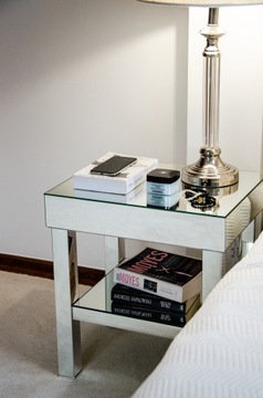 Зеркальная консоль с полкой, хромированная рама BOOKLYN I