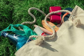 ПЛЯЖНАЯ СУМКА 42x14x14x38 см ЭКРУ Хлопок 220г БОЛЬШАЯ ПЛЯЖНАЯ СУМКА ДЛЯ ПОКУПОК