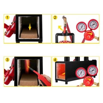 Газовая ковочная печь VEVOR 15L, 2 дверцы, 3 горелки