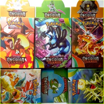 Nowe Karty Pokemon OBSIDIAN FLAMES 300 kart Scarlet Violet Duży Zestaw Kart