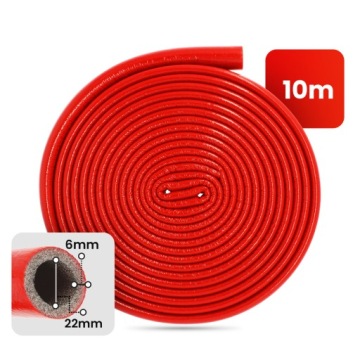 Изоляция Lagging 22/6 мм PEX медной трубы красный толстый рулон катушки 1 7R