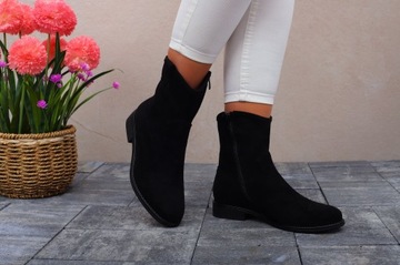 ЖЕНСКИЕ ЗАМШЕВЫЕ БОТИНКИ НА ПЛОСКОЙ КАБЛУКЕ