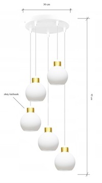 LAMPA SUFITOWA DO SALONU, KRONOS ZŁOTO 5-400KL LED