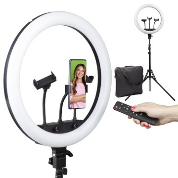 LAMPA PIERŚCIENIOWA LED RING 60W STATYW 180CM ZDALNE STEROWANIE