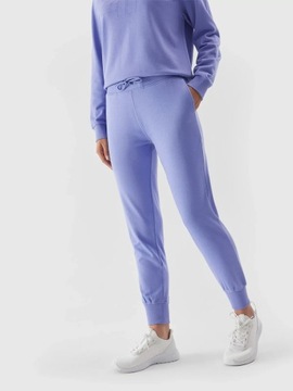 SPODNIE DRESOWE DAMSKIE 4F DRESY JOGGERY SPORTOWE BAWEŁNA AW23F474