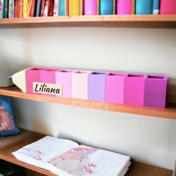 Sorter na kredki 10 kol organizer na biurko MONTESSORI upominek dla dziecka