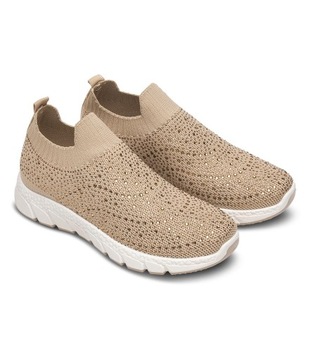 СПОРТИВНАЯ ОБУВЬ С ЦИРКОНИЕМ, БЕЖЕВЫЙ 37