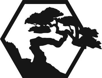Hexagon drzewo bonsai baza chrobotek 40 cm kolory
