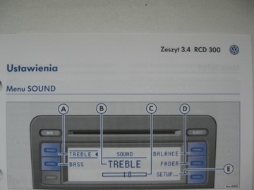 VW RCD 300 Руководство пользователя польского пользователя Radio RCD 300 VW красочное оригинал