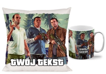 ZESTAW KUBEK PODUSZKA GTA V + dedykacja N7