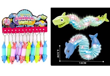 BRELOK BRYLOCZEK ŚWIECĄCY DELFIN REKIN RURKA POP