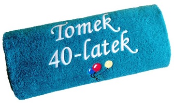 Prezent 40 URODZINY czterdziestkę RĘCZNIK z HAFTEM