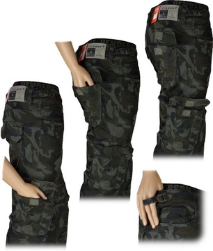 Spodnie Bojówki Brązowe MORO ROZCIĄGLIWE W32 L32