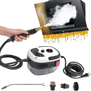 MOCNY MYJKA PAROWA CZYŚCIK 2500W NA PLAMY OLEJU + 3 GŁÓWKI SZCZOTECZKI