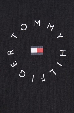 bluza meska tommy hilfiger czarna z kapturem roundall bawełniana