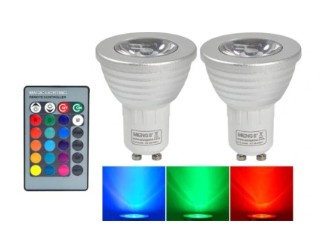 Żarówka LED GU10 3W=20W RGB AC 85-265V 2szt