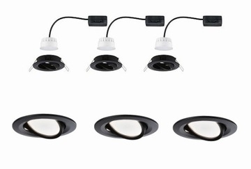 Oprawy oczka LED 3x6W ciepłe czarny mat PAULMANN