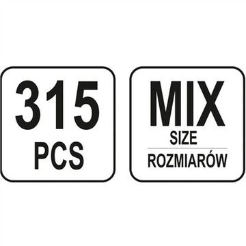 Булавки пружинные 315шт, микс размеров Yato