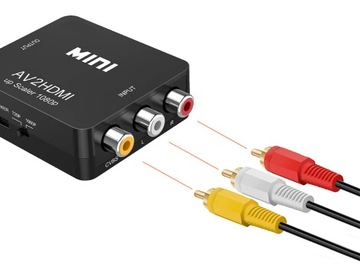 АДАПТЕР AV RCA В HDMI CINCH КОНВЕРТЕР CVBS 1080P RCA - HDMI