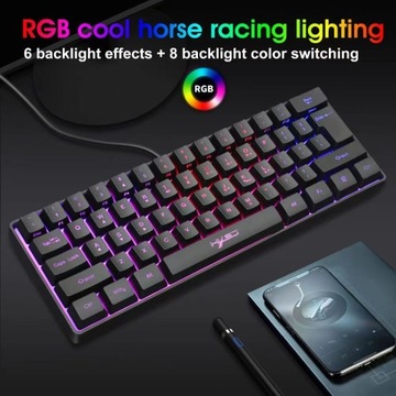 Проводная игровая мини-клавиатура Rainbow
