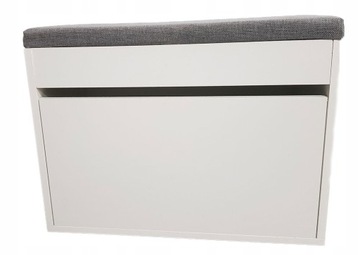 PUFA ZE SCHOWKIEM SZAFKA NA BUTY Z SIEDZISKIEM 60 CM BIAŁA TAPICEROWANA