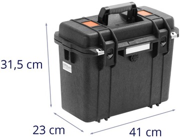 Walizka transportowa skrzynka ochronna z gąbką wodoodporna 35x15x29cm 15L