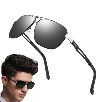 OKULARY MĘSKIE PRZECIWSŁONECZNE POLARYZACYJNE OKULARY SŁONECZNE UNISEX UV