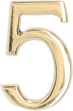 CYFRA NUMER DOMU 5 NA DRZWI 3D 5CM MOSIĄDZ