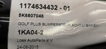 DRŽÁK VÝZTUHA ZADNÍ VW GOLF VI 6 ORIG. NOVÝ