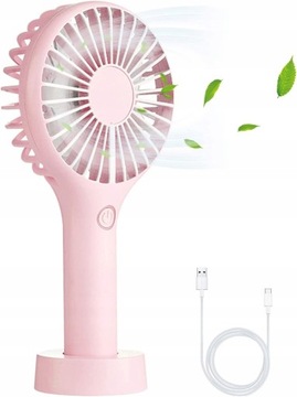 Wentylator mini Hanoi Wiatrak USB z akumulatorem różowy