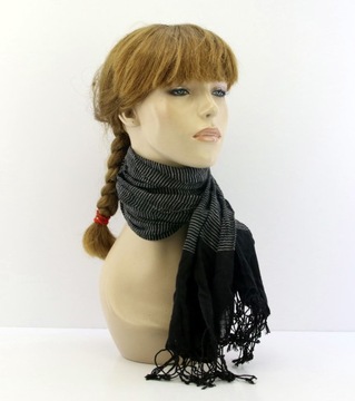 Шаль Легкий женский шарф с бахромой 170х21см