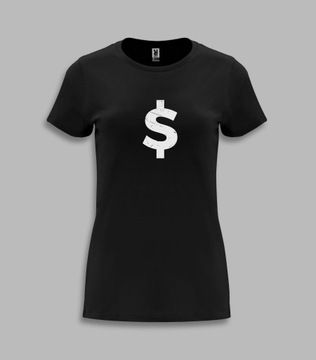 KOSZULKA DAMSKA - DOLAR Czarny XL