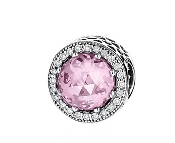CHARMS KRYSZTAŁ RÓŻOWY CYRKONIE PAVE 925