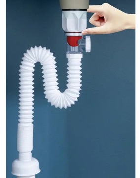 Гибкий сифон и пробка для умывальника с сетчатым фильтром