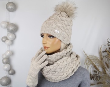 КОМПЛЕКТ ЖЕНСКИЙ, ШАПКА ЖЕНСКАЯ + ШАРФ ШАРФ