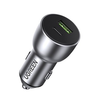Автомобильное зарядное устройство Ugreen USB/Type C QC 3.0 PD 36W 3A Серый