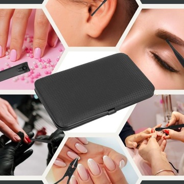 Маникюрный набор, кусачки для ногтей, ножницы, кусачки, ящик для инструментов, 16 предметов + футляр.