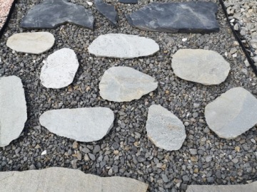 Ступеньки, каменные степы для дорожек Овал Серый