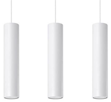Lampa Wisząca LAGOS 3 Biała Zwis sufitowy do Salonu jadalni sypialni sollux