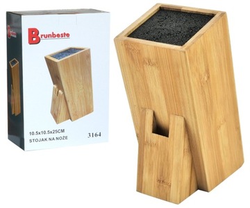 BAMBUSOWY BLOK STOJAK NA NOŻE NATURALNY 25CM Brunbeste 3164