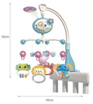 КАРУСЕЛЬ ДЛЯ кроватки, проектор, ПУЛЬТ ДИСТАНЦИОННОГО УПРАВЛЕНИЯ, регулятор громкости, прорезыватель, погремушка