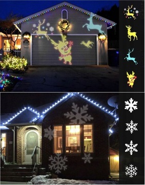 PROJEKTOR LASEROWY LED RGB ŚWIĄTECZNY 16w1 OGRODOWY RUCHOMY STAR SHOWER