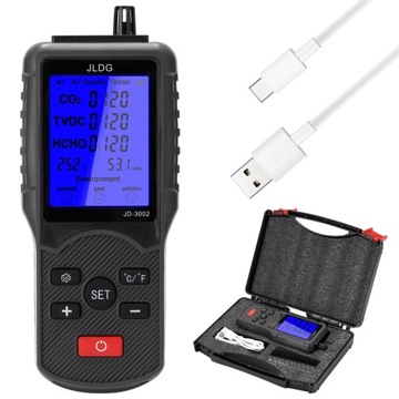 MIERNIK JAKOŚCI POWIETRZA CO2 TVOC JD-3002 8w1