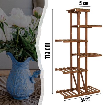 ДЕРЕВЯННАЯ ПОДСТАВКА ДЛЯ ЦВЕТОВ ПОДСТАВКА ДЛЯ ЦВЕТОВ ПОЛКА 113 см МНОГОУРОВНЕВАЯ
